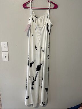 White and Black Tie-Dye Slip pants - Women